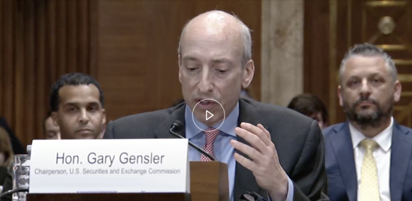 Gary Gensler durante su participación en el Senado de Estados Unidos. 